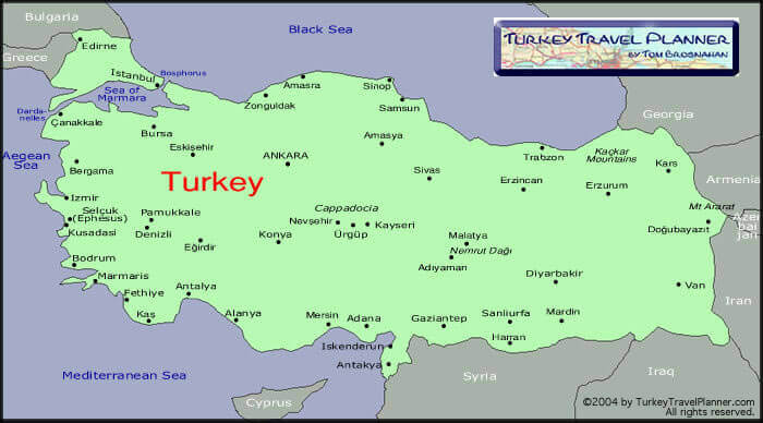 Touristic Turkey Map