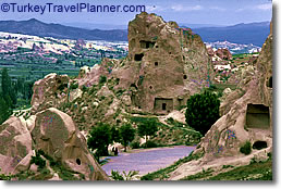 Rock Towers with doors and windows, Cappadocia, Turkey