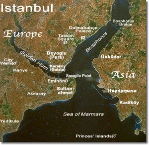 Istanbul From Space with Place-Names