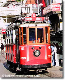 Nostalgic 19th-century tramcar, Istanbul