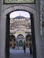Entering the Blue Mosque Courtyard, Istanbul, Turkey