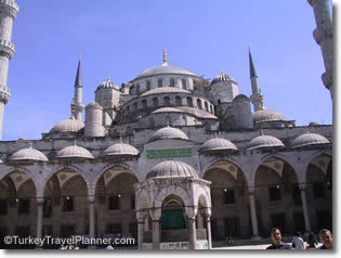 Blue Mosque from Courtyard, Istanbul, Turkey