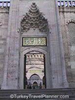 Domes appearing through the Blue Mosque Door, Istanbul, Turkey