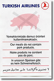 No Pork served on Turkish Airlines