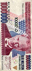 1 Million Turkish Lira Note