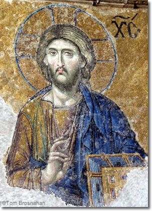 Mosaic of Jesus, Hagia Sophia, Istanbul, Turkey
