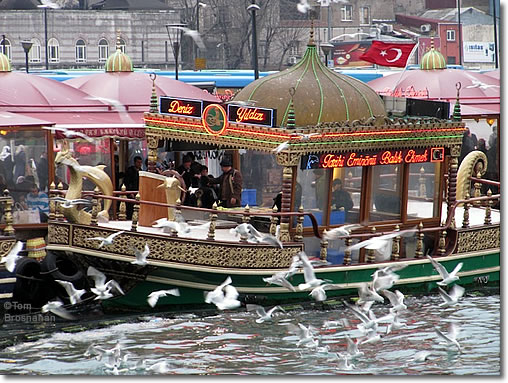 Fish Sandwich Boat, Eminönü on the Golden Horn, Istanbul, Turkey