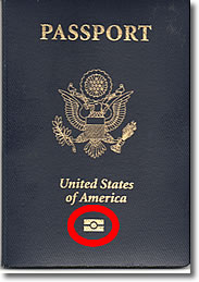 Passport with biometric symbol