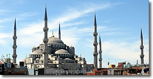 Sultanahmet (Blue) Mosque from Terrace Guesthouse, Istanbul, Turkey