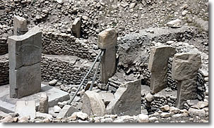 Standing stones at GÃ¶bekli Tepe, ÅanlÄ±urfa, Turkey