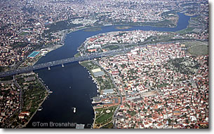 Golden Horn aerial view, Istanbul, Turkey