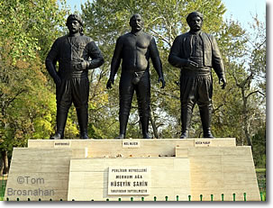 Statue of Başpehilvans (Chief Wrestlers) at Kırkpınar, Edirne, Turkey