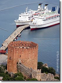 Red Tower & Ships, Alanya, Turkey