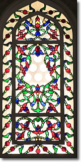 Stained glass window, Mihrimah Sultan Mosque, Istanbul, Turkey