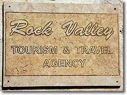 Rock Valley Travel sign, Urgup, Turkey
