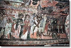 Medieval frescoes, cave church, Soğanlı, Cappadocia, Turkey