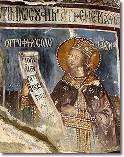 Fresco of a queen, Sumela Monastery, Trabzon, Turkey