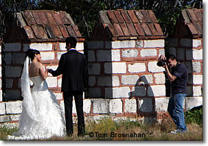 Wedding couple at Yedikule Fortress, Istanbul, Turkey