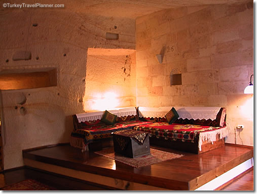 Guest room at Yunak Evleri, Urgup, Cappadocia, Central Anatolia, Turkey