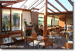 Roof terrace at Hotel Yunus Emre, Istanbul, Turkey