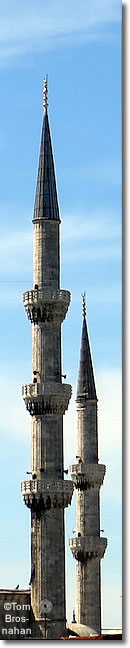 Minarets of the Sultanahmet (Blue) Mosque, Istanbul, Turkey