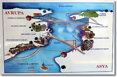 Dentur Avrasya Bosphorus Cruise Map