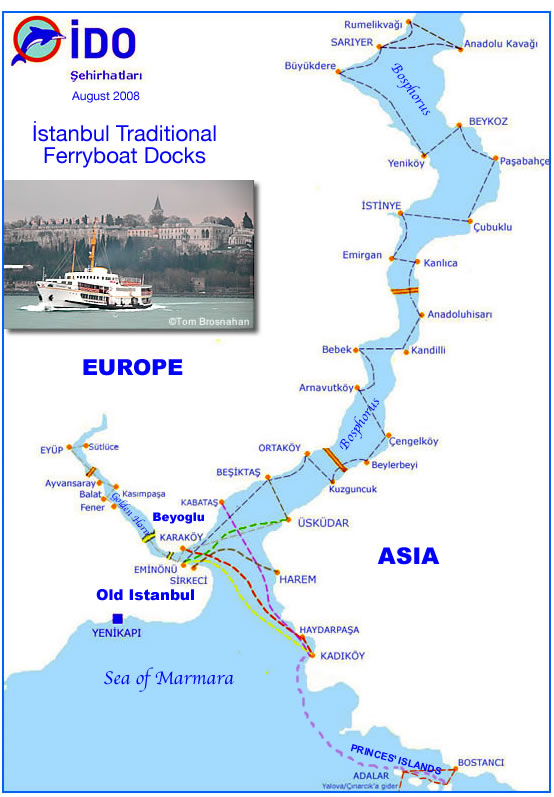 Istanbul Ferryboat Map