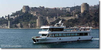 Rumeli Hisarı Fortress & Bosphorus Cruise Boat, Istanbul, Turkey