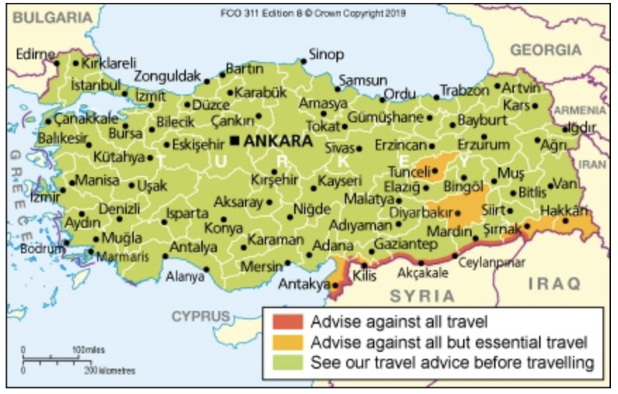 travel restriction to turkey from usa