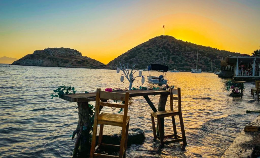 Sunset by the Aegean Sea