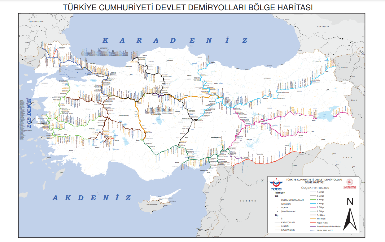Railway Map Of Turkey 