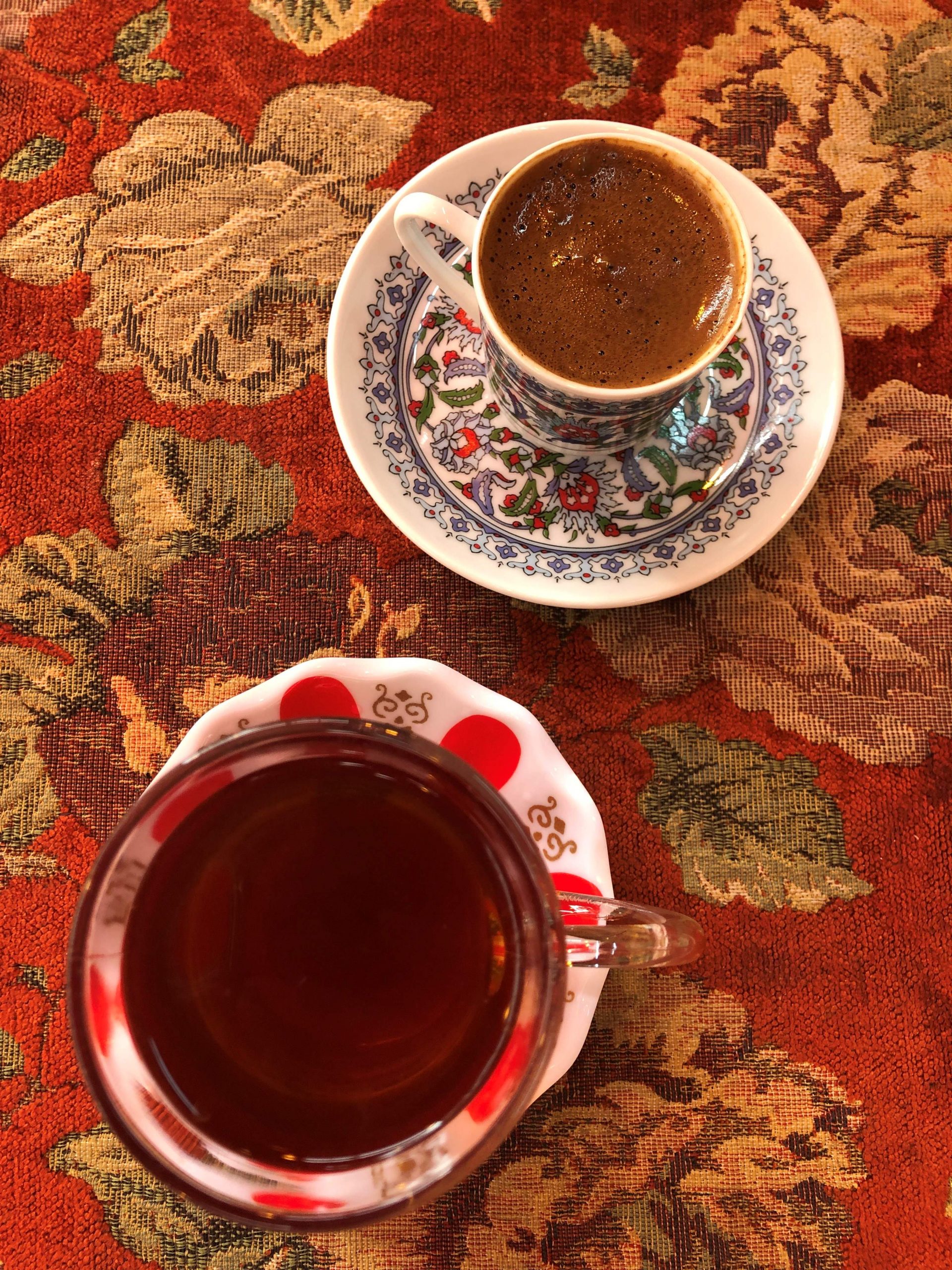 Turkish coffee with Turkish tea